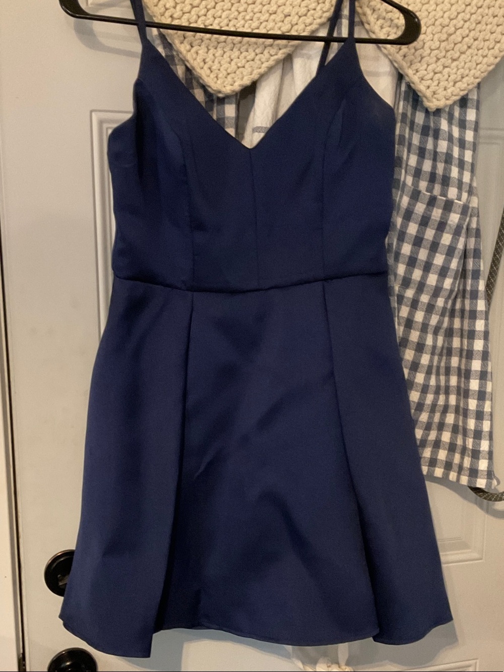 Windsor Navy V-Neck Mini Dress with Spaghetti Straps